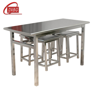 DXBG餐桌4人学校食堂小吃店快餐桌椅饭堂不锈钢桌1200*600*750