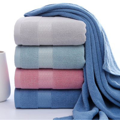 咚织素色简约全棉毛巾家用加厚柔软吸水浴巾