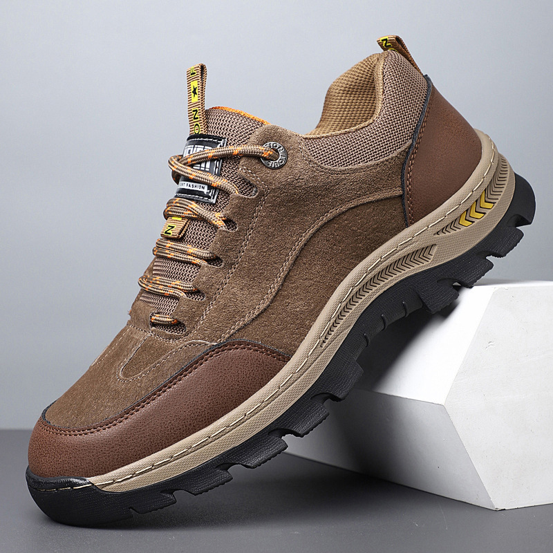 真皮登山鞋男防水防滑耐磨春夏户外轻量化运动透气专业爬山徒步鞋