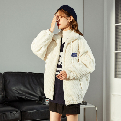 [3件8.5折144.4元,叠加优惠券]唐狮秋冬新款外套女立领短上衣加绒加厚设计感潮流毛毛上衣