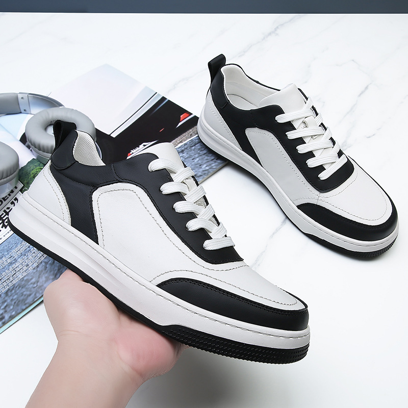 春季男士舒适头层牛皮鞋休闲男皮鞋舒适简约软底软面鞋