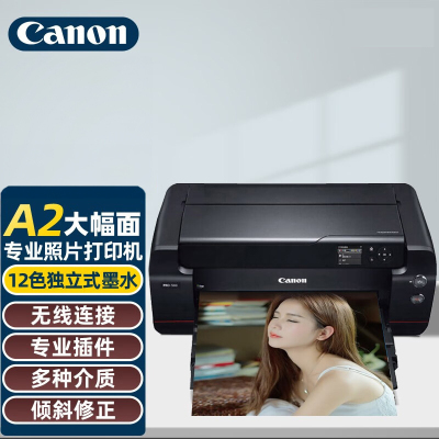 佳能(Canon)PRO-500彩色喷墨照片打印机专业加墨12色A2相片照相馆影楼办公摄影艺术爱好者 PRO500彩色喷墨打印机12色打印机套餐2