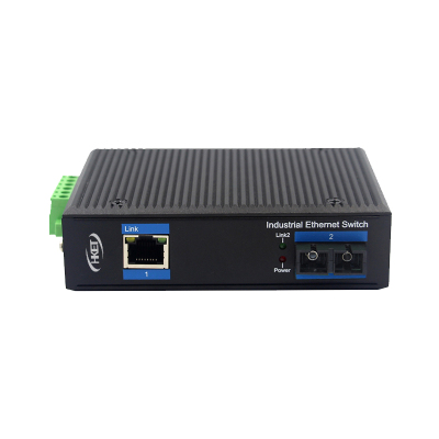 华科亿通 工业导轨光纤收发器百兆一光一电双纤 HKET 1001