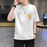 夏季新款男装短袖T恤青春休闲宽松时尚百搭潮流纯棉印花上衣