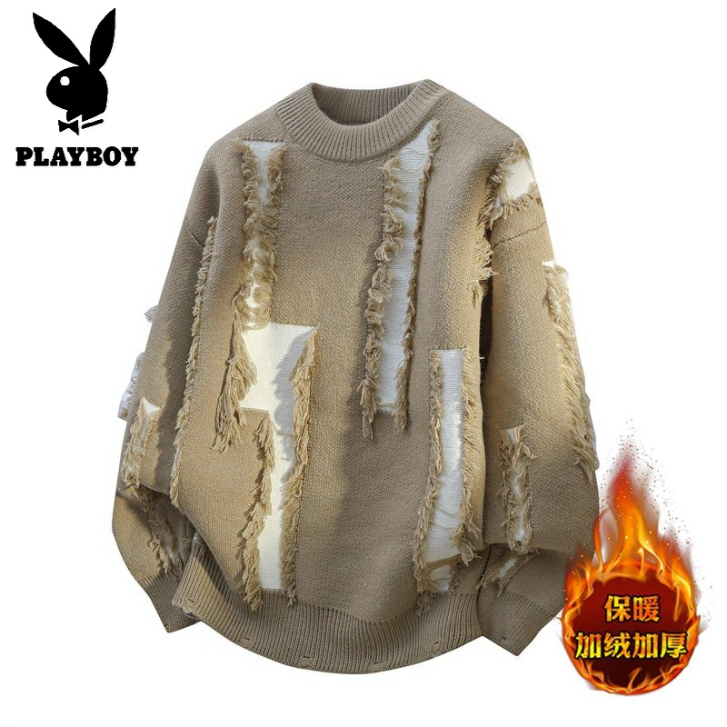 花花公子新款高品质[新款] 2025年秋冬款圆领针织毛衣男