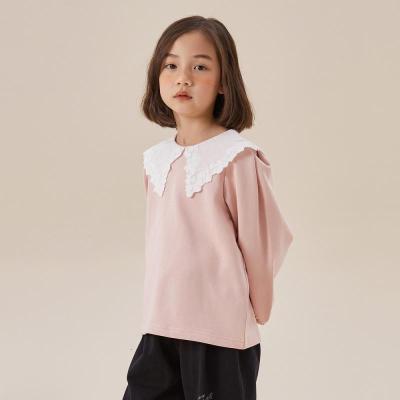 [1件5折价:90]moomoo童装女童卫衣春秋新款甜美灯笼袖舒适时尚绣花翻领大童