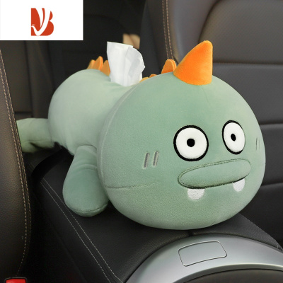 三维工匠车载纸巾盒汽车扶手箱抽纸盒车内装饰用品大全车上卡通纸抽盒挂袋 BEERUS-恐龙[升级加大]