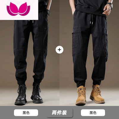 七斓夏季战术工装九分男裤子机能冲锋裤休闲潮流百搭韩版修身小脚