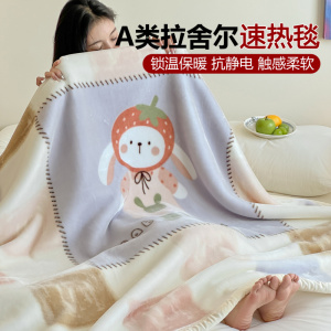A类双层加厚拉舍尔超柔云毯柔软舒适保暖秋冬休闲毯简约双面可用