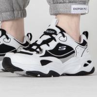 Skechers斯凯奇男鞋新款熊猫鞋旅游鞋透气运动鞋老爹鞋休闲鞋894249-WBK ZP