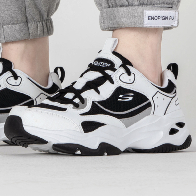 Skechers斯凯奇男鞋新款熊猫鞋旅游鞋透气运动鞋老爹鞋休闲鞋894249-WBK ZP