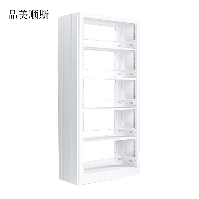 品美顺斯图书馆书架阅览室货架资料档案架钢制书架双面五层主架