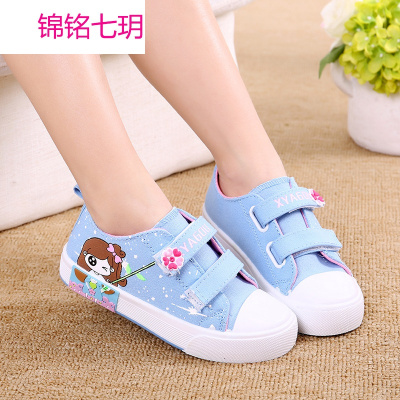 锦铭七玥儿童鞋女大童鞋子秋公主布鞋宝宝韩版板鞋潮儿童帆布鞋球鞋
