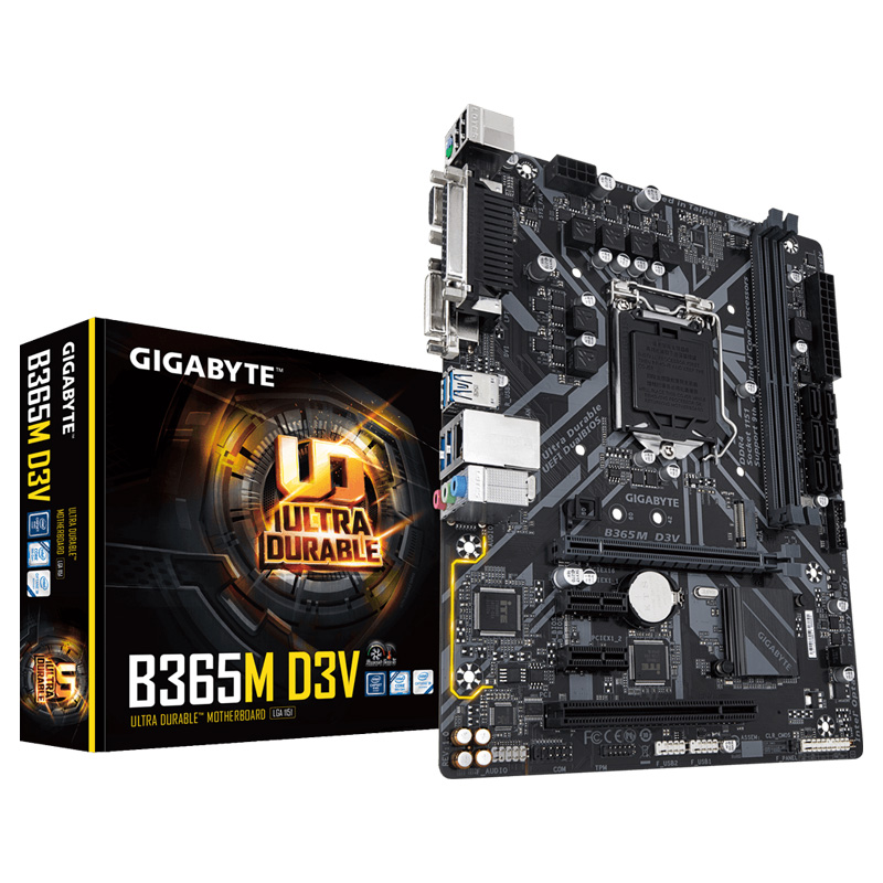 技嘉gigabyte/b365m d3v电脑游戏电竞主板 ddr4 支持i5 9400f i7 9700