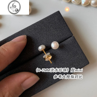 JiMiS925银银淡水馒头珍珠耳钉女小众设计高级感气质百搭耳环耳饰