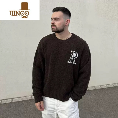 YANXU潮牌美式加厚感宽松男士圆领情侣毛衣