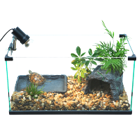 乌龟缸带晒台半水龟别墅大型特大水陆缸家用养巴西缘龟专用缸