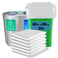 加厚大号垃圾袋60cm*80cm*50只/包白色酒店物业特大号商用塑料袋双面5丝