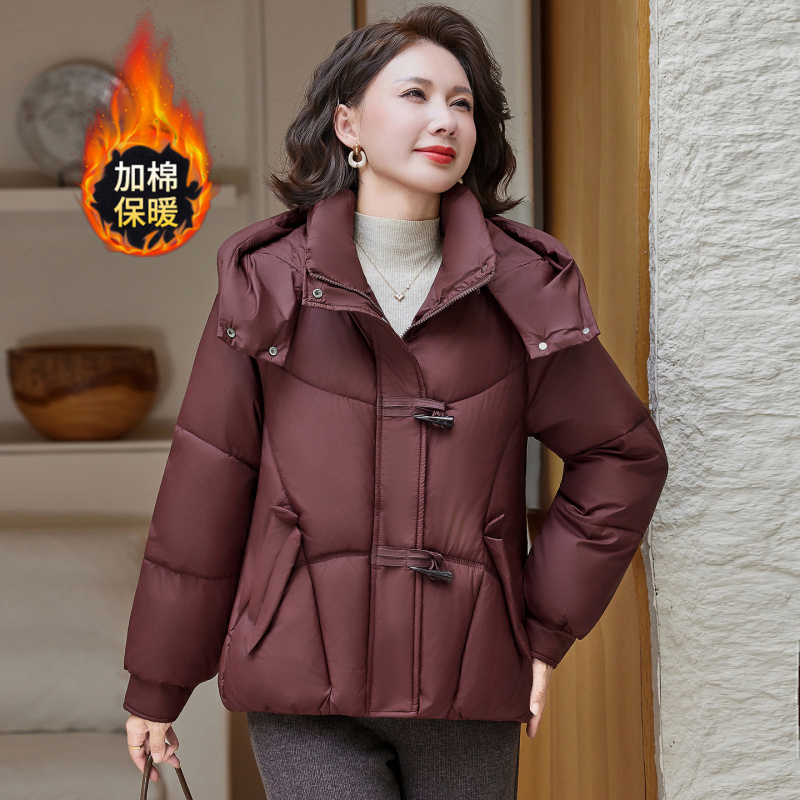 新款加厚保暖妈妈棉衣女洋气中老年女士冬季加棉棉服外套冬装衣服