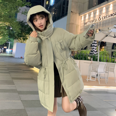 [3件8.5折305.9元,叠加优惠券]唐狮冬季新款女棉衣肌理感抽绳连帽中长款韩系保暖网红外套