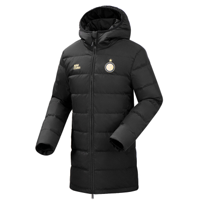 国际米兰俱乐部InterMilan年度新品加厚保暖时尚防风中性足球连帽中长款运动休闲羽绒服