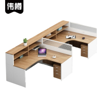 伟樽屏风办公桌双人位带二柜280*150*110cm套