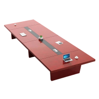 迅迈 4500*1600*760mm+16把将军椅 办公会议桌 长条桌 洽谈桌 贴实木皮大型会议室油漆开会会客桌