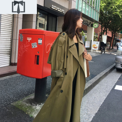 SUNTEK设计感2020新款秋宽松流行外套小个子气质温柔高级感风衣女中长款风衣