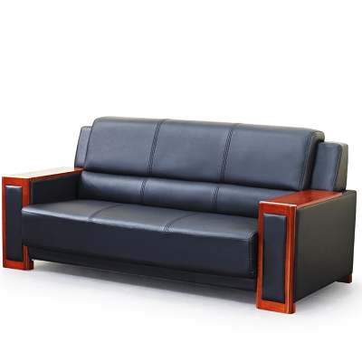 东杉办公沙发 牛皮商务沙发三人位