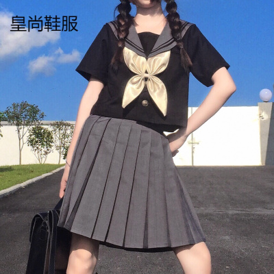 新品直营-疆拓(JIANGTUO)jk制服女夏季小个子生学院风JK短裙两件套减龄显瘦修身套装森日系