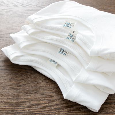 两件装-日本纯白短袖打底衫T恤男女白色内搭t桖半袖厚体桖威珺