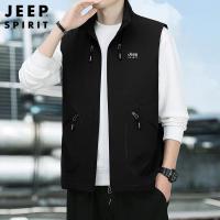 JEEP SPIRIT新款休闲多袋马甲男户外坎肩外套春秋冬季外穿马夹