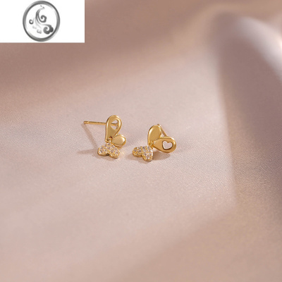 JiMi爱心蚊香盘耳夹2023年新款潮女夏高级感睡觉免摘耳钉小众设计耳饰