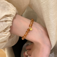 黄塔晶纯天然黄水晶手链招财转运吊牌手串女款轻奢高级感饰品送女朋友老婆情人节七夕生日礼物