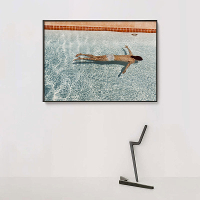 乔迁礼品大卫霍克尼人体艺术书房游泳池挂画全裸油画蓝色北欧画装饰客厅