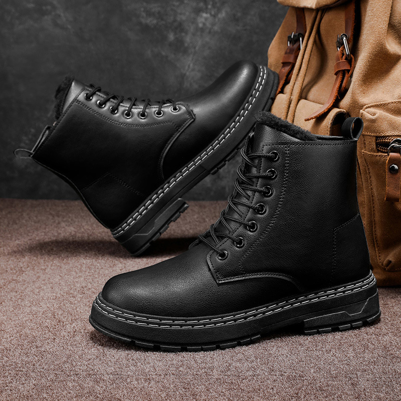 马丁靴冬季新款大码时尚英伦工装靴高帮厚底休闲潮流百搭男靴