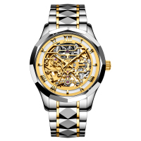 卡梭(KASSAW)手表男防水商务时尚潮流男士镂空全自动机械表钨钢表带男表K904G