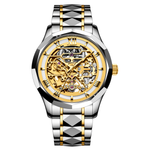 卡梭(KASSAW)手表男防水商务时尚潮流男士镂空全自动机械表钨钢表带男表K904G