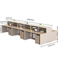 怡卓欧电脑桌六人位3.6米+柜组