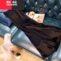 YIBUSHENG高级感缎面吊带连衣裙女内搭仿醋酸设计感修身显瘦中长背心裙A