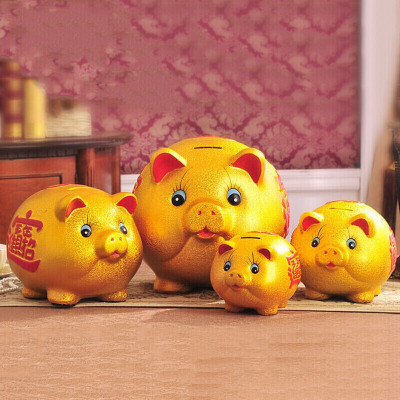 林檎金猪存钱罐猪年礼品可爱生肖猪存钱罐生日创意陶瓷金猪摆件送女朋友老婆生日礼物送女朋友老婆情人节七夕生日礼物