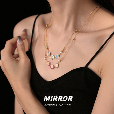 925纯银万能链小花铜钱吊坠项链女锁骨链轻奢清新潮流新 BCX3570送女朋友老婆情人节七夕生日礼物