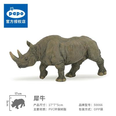 法国PAPO仿真动物模型犀牛公仔收藏摆件男孩女孩玩偶儿童玩具50066犀牛