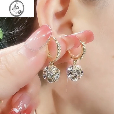 JiMi日韩精致钻球耳环女2023年新款小众设计微镶耳扣网红气质轻奢耳饰