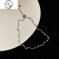 JiMi可抽拉调节ins潮不规则镶钻项链轻奢小众锁骨链个性气质短款颈链