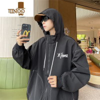 YANXU港风外套男潮牌感学生工装运动连帽夹克潮流百搭帅气防风