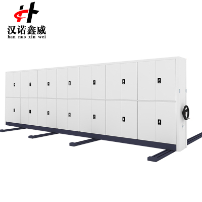 汉诺鑫威钢制档案架密集柜档案室密集架手摇式移动档案柜文件柜资料柜一列七组每立方单价