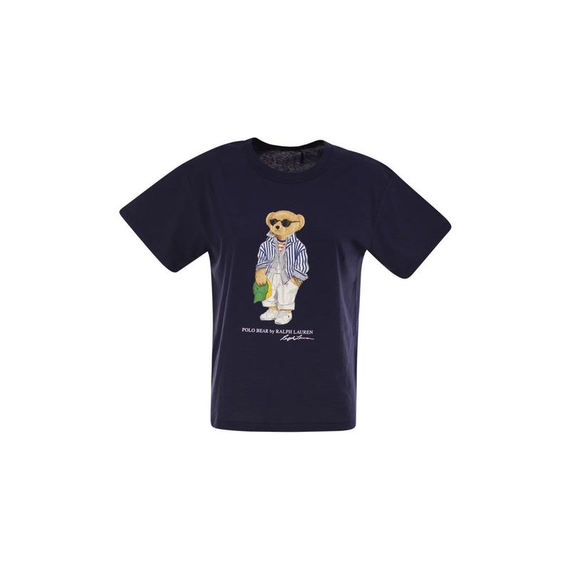 Polo Ralph Lauren女士短袖POLO熊印花T恤夏季透气休闲百搭上衣
