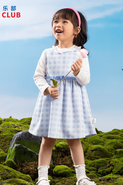 [1件3折]铅笔俱乐部童装2025秋装新款女小童连衣裙儿童背心格子裙宝宝无袖裙子