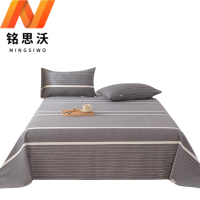 铭思沃三件套床单款1.8*2.0米床 灰条纹 套